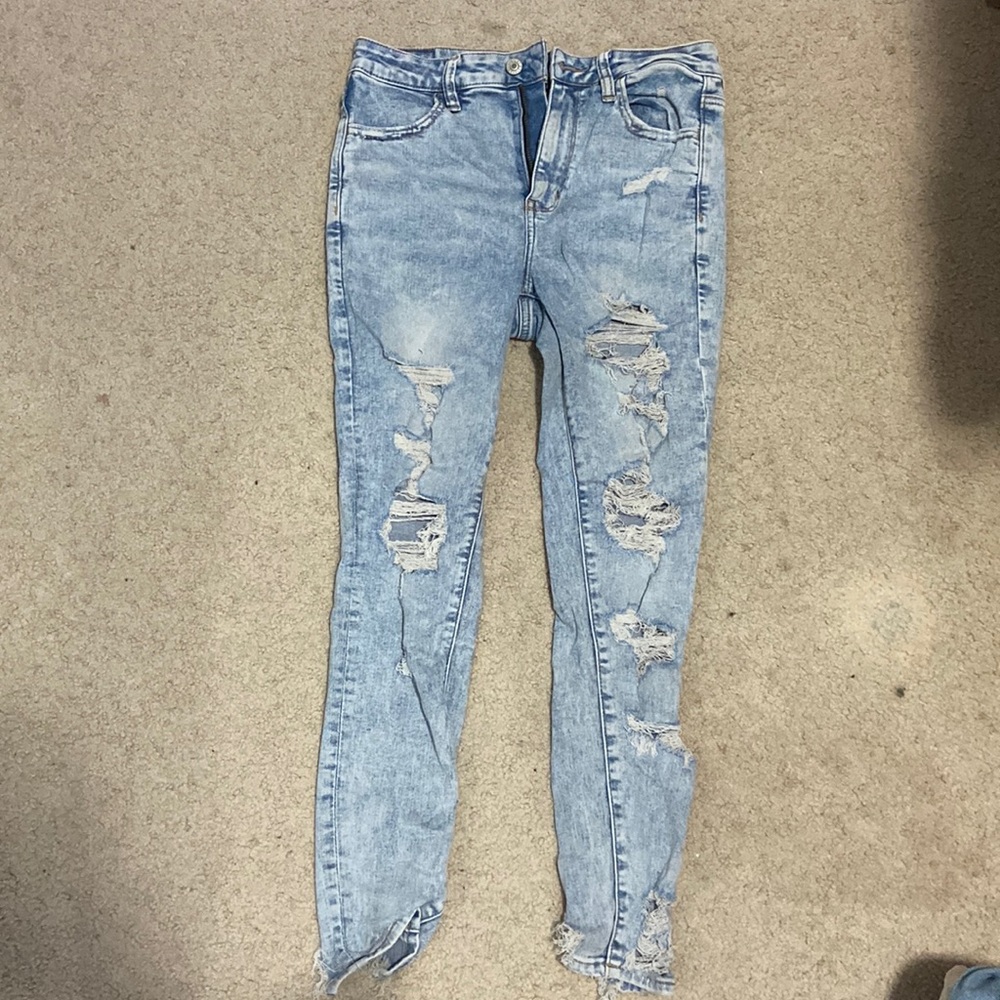 Light Blue Super High Rise Jeggings Size 8 American Eagle Outfiters